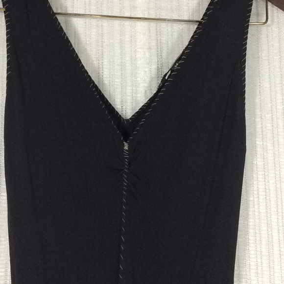 Deep V Black Sleeveless MIDI Dress-Size Medium - Picture 8 of 11